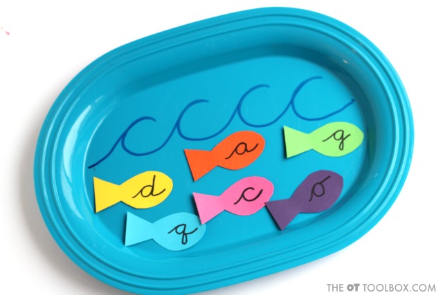 Practice cursive letter formation using Wave Letters to practice handwriting and teach cursive letter c, a, d, g, q, and o with this fun fish handwriting activity. Practice cursive letter formation using Wave Letters to practice handwriting and teach cursive letter c, a, d, g, q, and o with this fun fish handwriting activity.