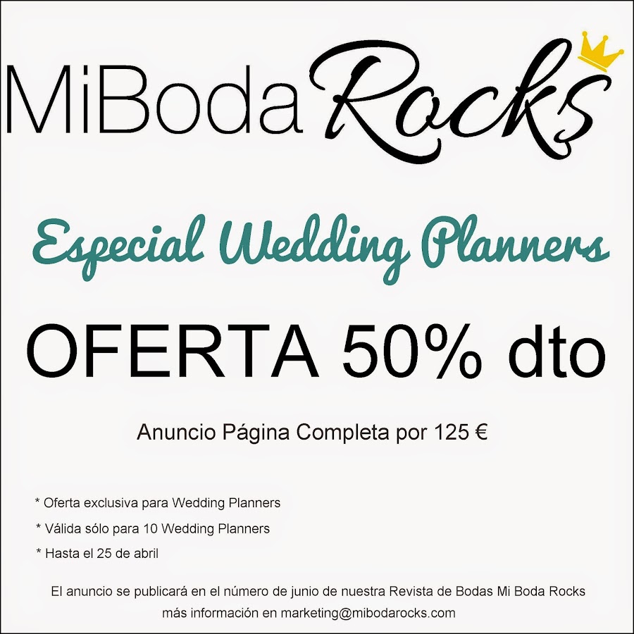 Oferta Especial Wedding Planners Revista Mi Boda Rocks blog bodas