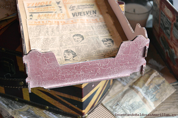 Caja de fresas craquelada a dos colores