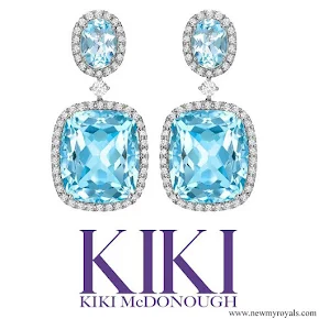 Kate Middleton jewelry KIKI McDonough Blue Topaz and Diamond Drop Earrings