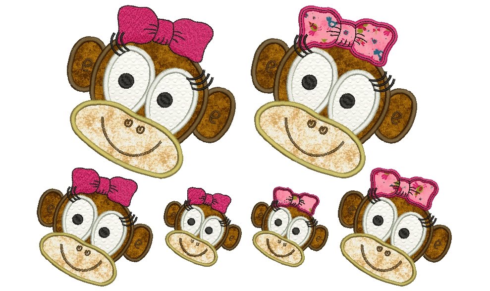 Critters Monkey Machine Embroidery Designs