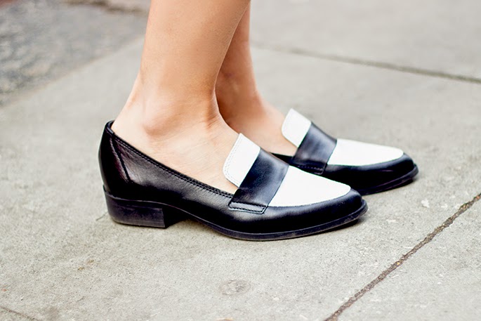 stylish black and white shoes