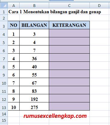 Cara Cepat Menentukan Bilangan Ganjil Dan Genap Dengan Rumus Excel Fungsi Dan Rumus Excel Lengkap