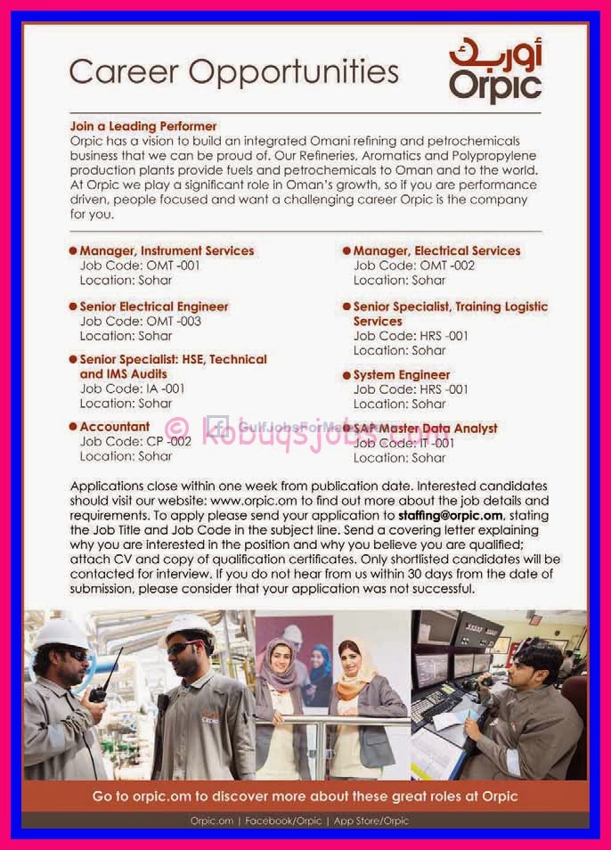 Career Opportunities In Orpic Oman