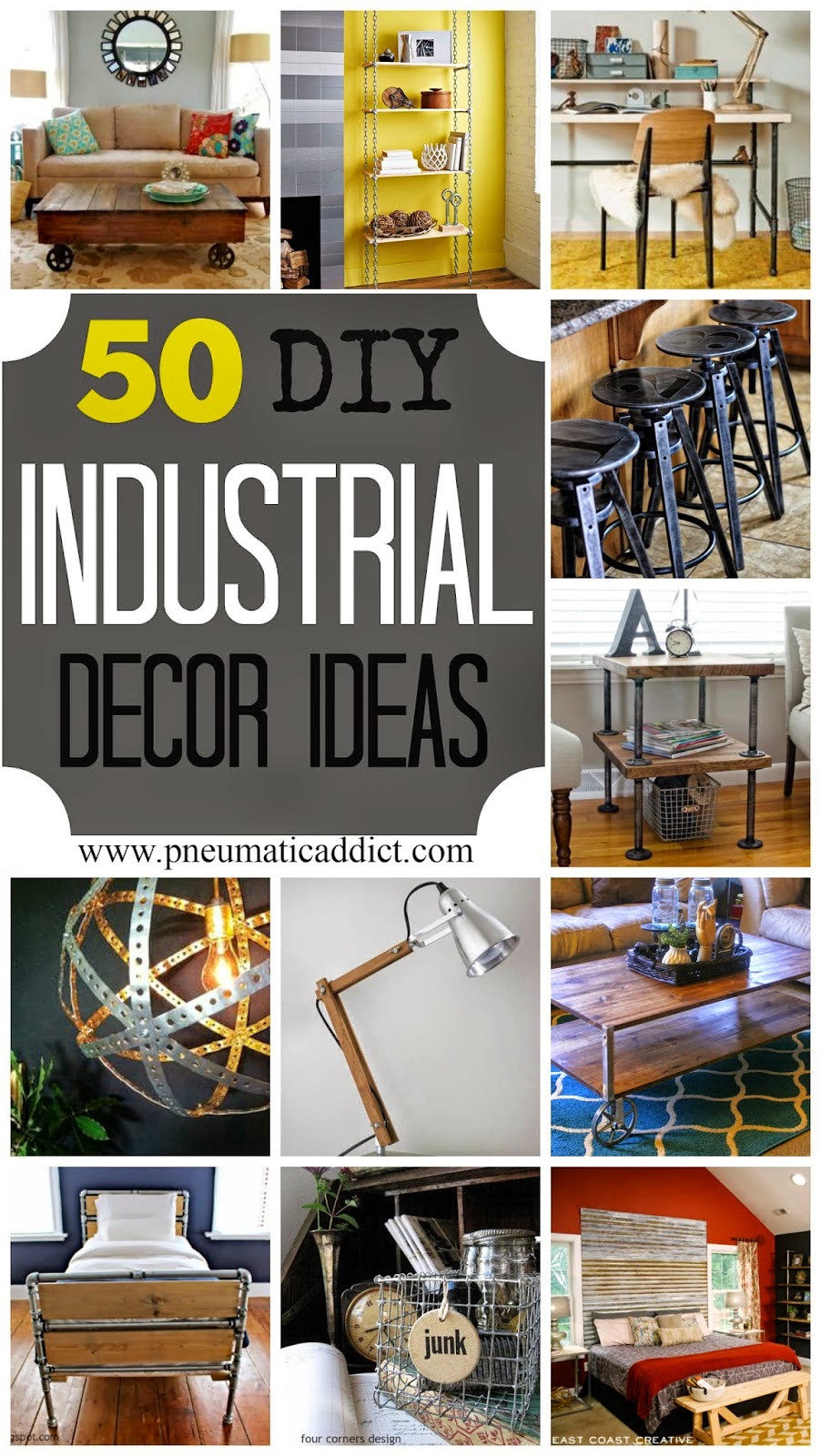 50 DIY Industrial Decor Ideas - DIY Craft Projects