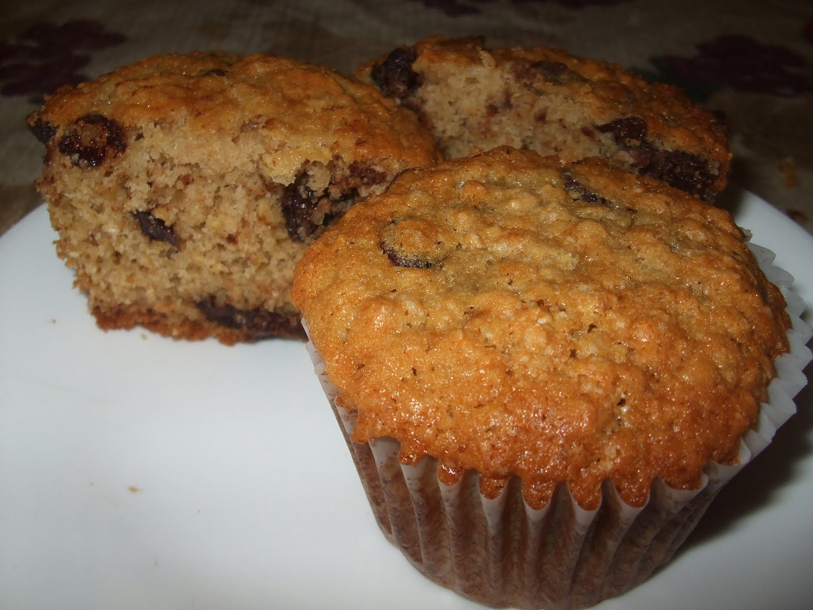 Dans les casseroles de GG Muffins au gruau et pépites de chocolat