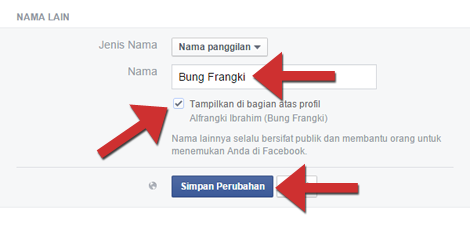 Cara Membuat Nama Alias/Panggilan di Facebook Terbar