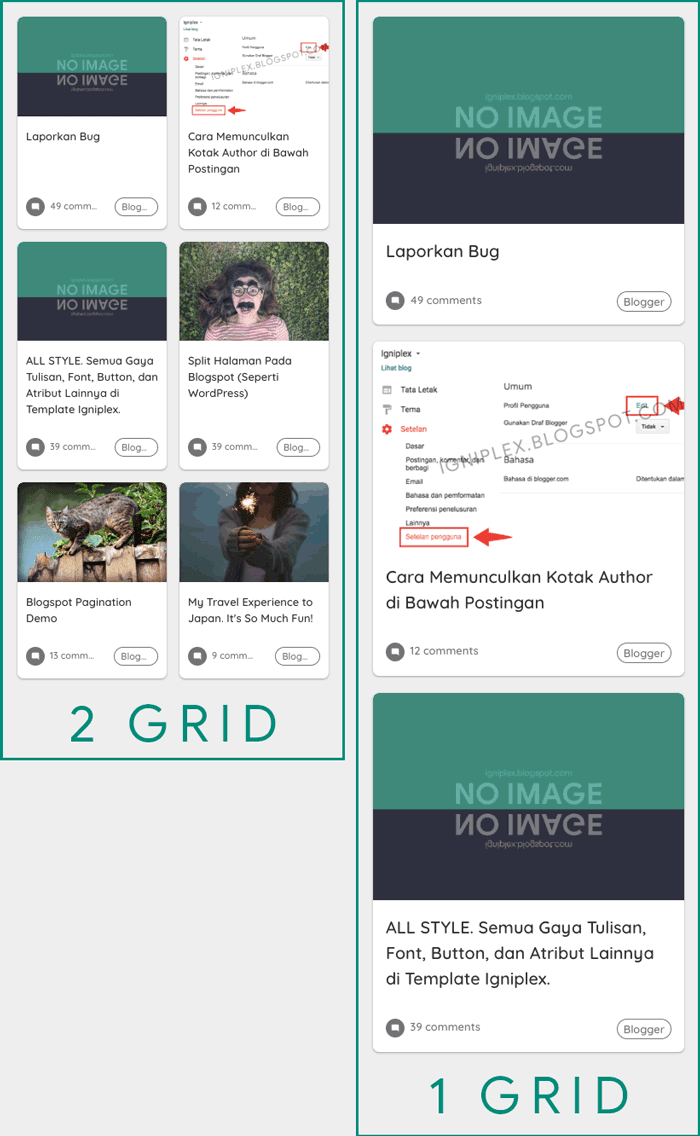 Tema Blogspot Tampilan Grid Tema Blogspot Tampilan Grid