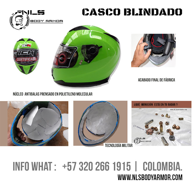 Casco Antibalas para moteros, motorcycle helmet by Dyneema