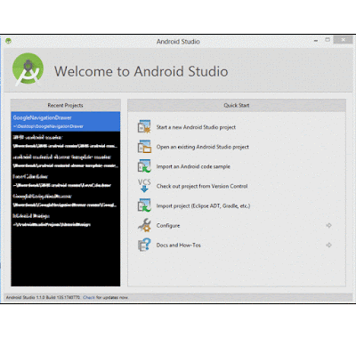 how to create new project in android studio for developing android apps