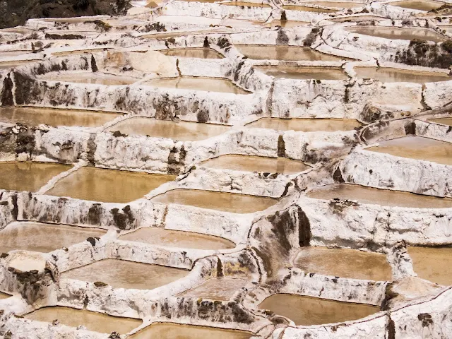 Salt ponds at Salineras de Maras near Ollantaytambo Peru