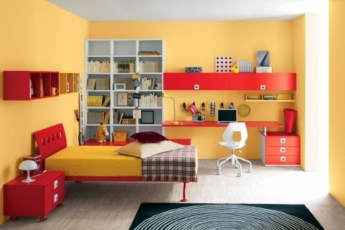 Dormitorios en naranja y amarillo - Ideas para decorar dormitorios