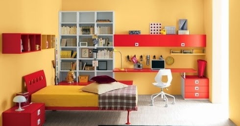 Dormitorios en naranja y amarillo - Ideas para decorar dormitorios
