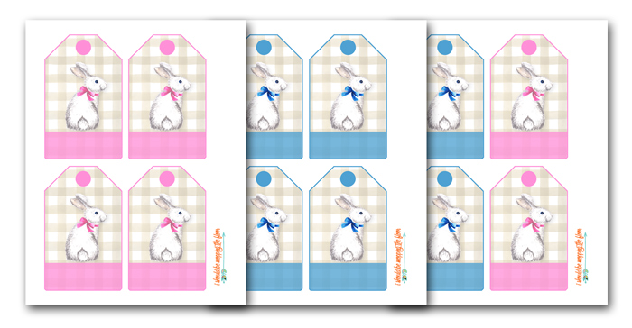 Free Easter Bunny Printable Gift Tag Pink Or Blue I Should Be 