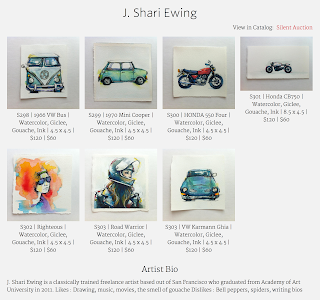 j. shari ewing art illustration watercolor gouache aau 2015 alumni faculty art auction