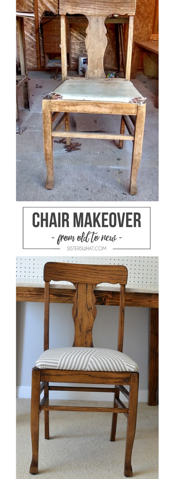 Sincerely, Kinsey: Wooden Chair Makeover // DIY  Wooden chair makeover,  Diy chair makeover, Diy chair
