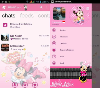 BBM Minnie Mouse (BBM Pink Minne Mouse) Base 3.0.1.25 MOD APK Terbaru Gratis BBM Minnie Mouse (BBM Pink Minne Mouse) Base 3.0.1.25 MOD APK Terbaru Gratis
