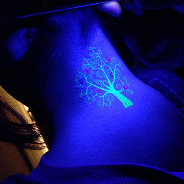 #25. A miniature tree. - 30 Glow-In-The-Dark Tattoos That’ll Make You Turn Out The Lights. #25. A miniature tree. - 30 Glow-In-The-Dark Tattoos That’ll Make You Turn Out The Lights.