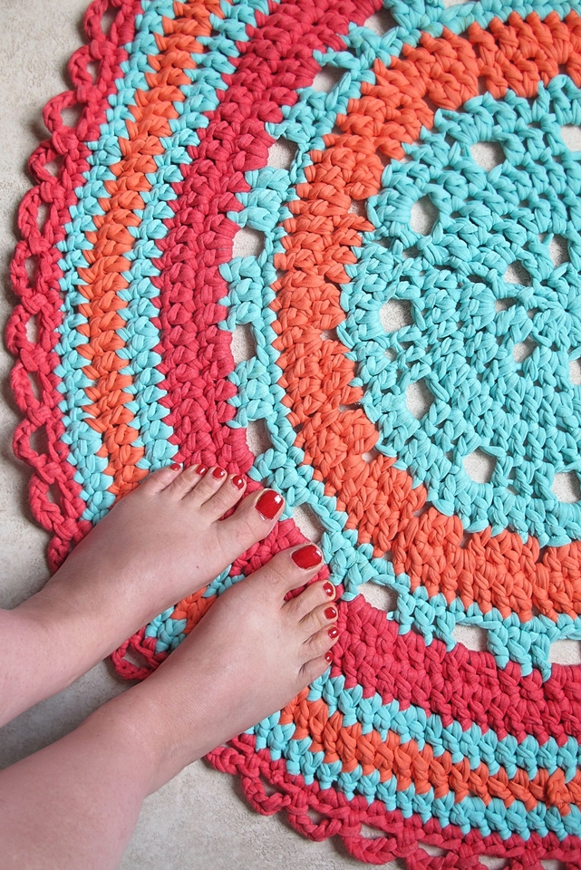 DIY gehaakte ronde mat/round crocheted rug