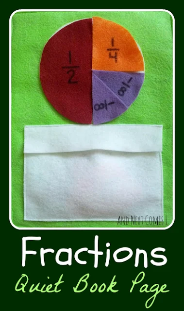 Fractions Quiet Book Page | And Next Comes L - Hyperlexia Resources