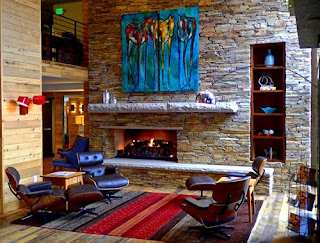 Stone Fireplace in Lobby Park City Peaks Hotel Stone Fireplace in Lobby Park City Peaks Hotel