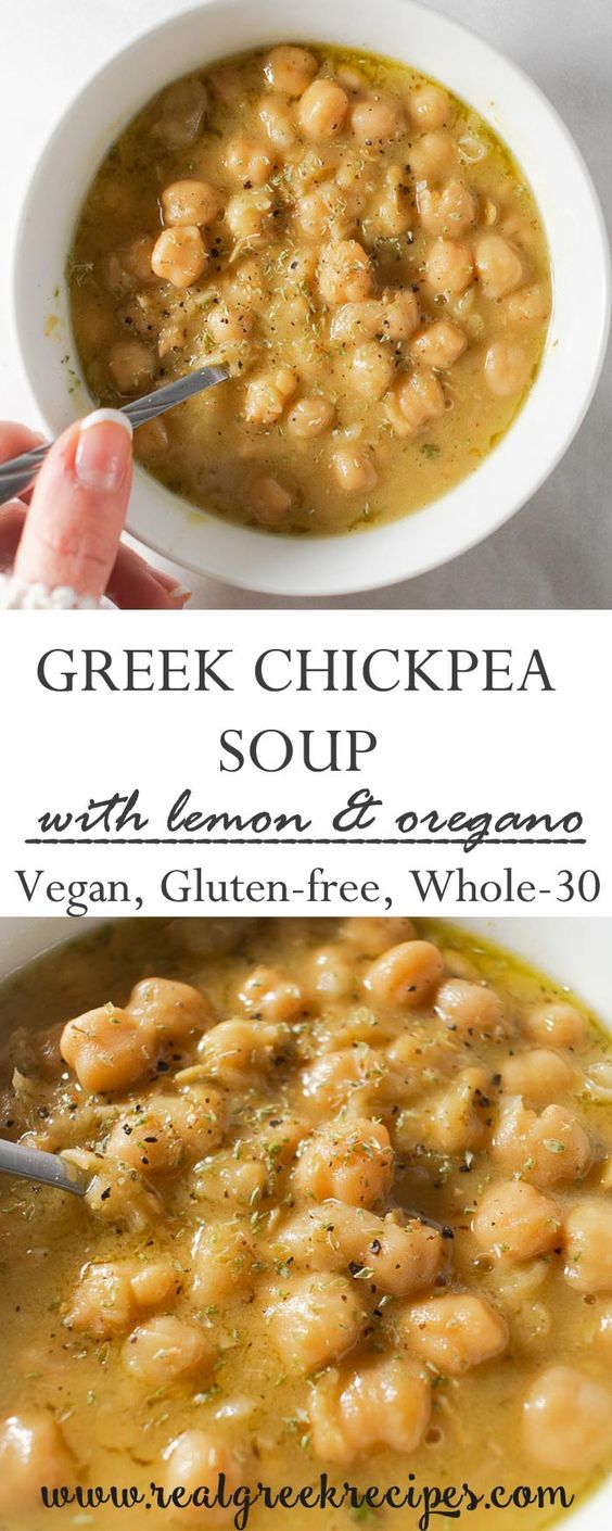 Greek Chickpea Soup With Lemon & Oregano (Revithosoupa)