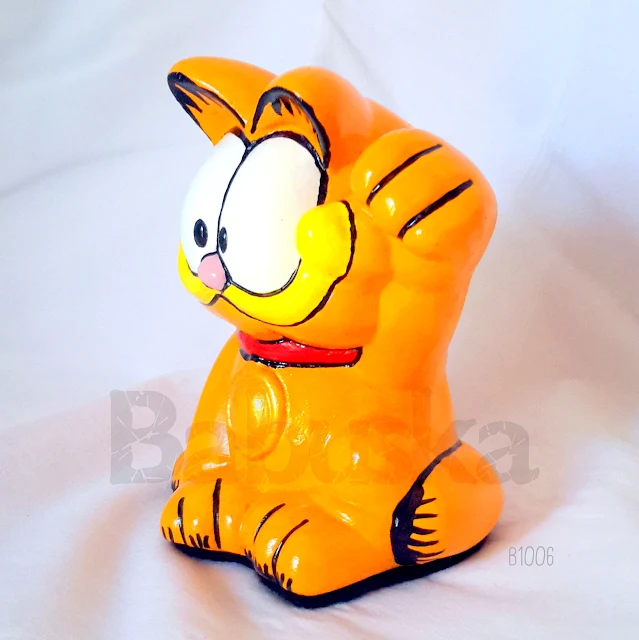 Garfield de yeso, pintado y laqueado a mano (B1006) Babuska