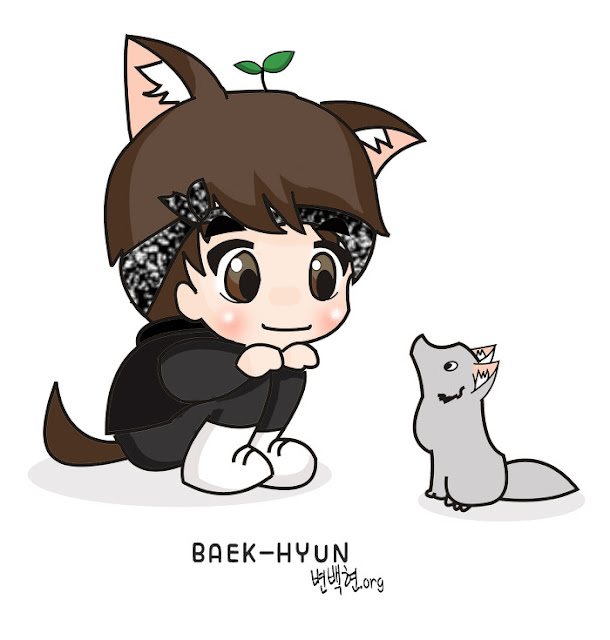 EXO Chibi Wolf Kpop Fan art Chibi text chibi human png  PNGWing