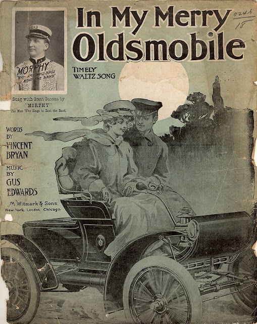 In My Merry Oldsmobile sheet music illustration 1903. Jingles and other stories of The American Dream. marchmaton.com In My Merry Oldsmobile sheet music illustration 1903. Jingles and other stories of The American Dream. marchmaton.com