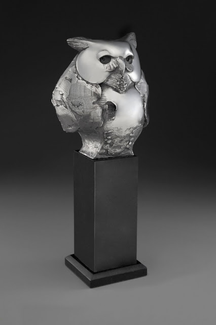 by Tim Cherry, "Wise Guy" - stainless steel | esculturas, obras de arte, american art. by Tim Cherry, "Wise Guy" - stainless steel | esculturas, obras de arte, american art.