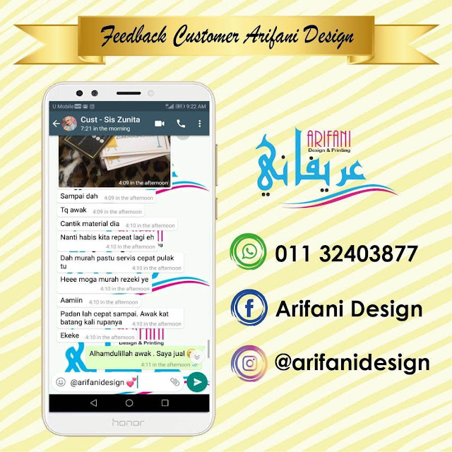 Arifani Design Printing Testimoni Arifani Design Printing