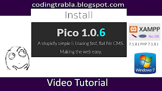 Install Pico 1.0.6 CMS ( flat-file, no DB ) on Windows 7 localhost via XAMPP 7.1.8 ( PHP 7 )