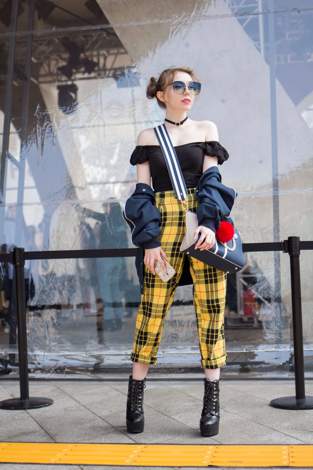 yellow check trouser style inspiration