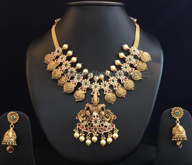 Lakshmi Necklace with Pachi Work