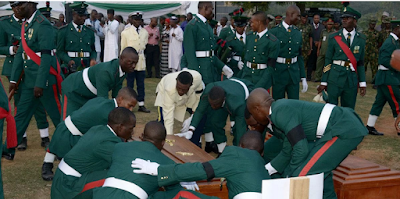 7 Photos: Aisha Buhari, Toyin Saraki, Zahra Buhari, others at the funeral of the fallen heroes