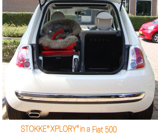 Stokke® Xplory® in a Chrysler PT Cruiser boot