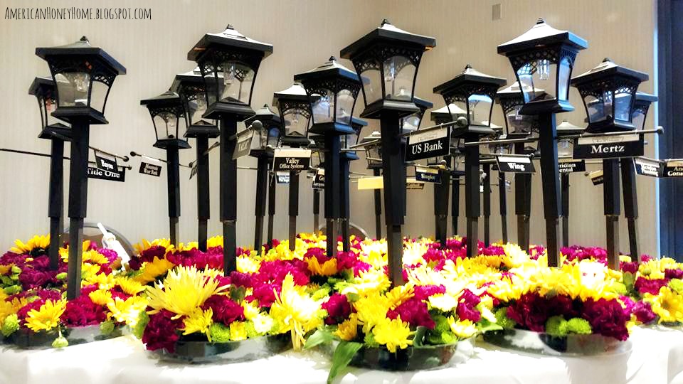American Honey Home 2018 Scholarship Gala, New Orleans Street Lamp Centerpieces