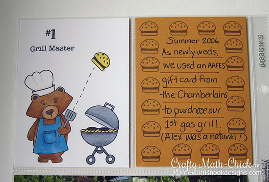 Grilling Bear Scrapbook Pocket Page by Crafty Math Chick | Winston's BBQ | Newton's Nook Designs