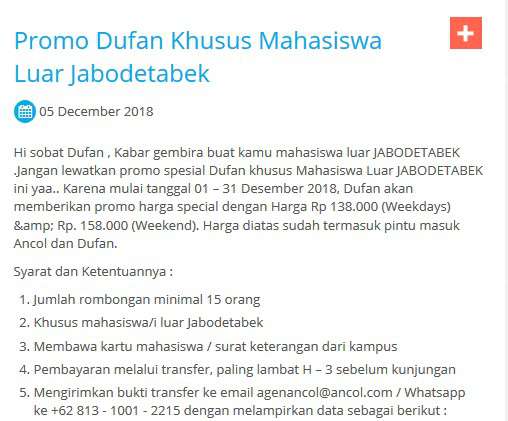 Promo Harga Tiket Dufan Terbaru Januari 2019