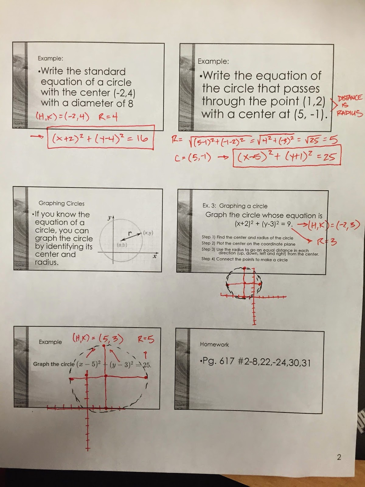 Find the equation of a circle picture