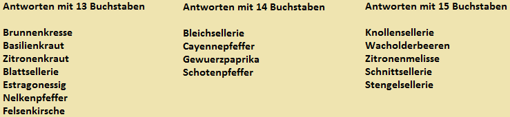 UW 24 Gewürzpflanze Kreuzworträtsel Gewürz Arznei Gewürzpflanze