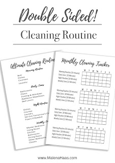 Free Double Sided Cleaning Inserts with Habit Tracker  - www.MalenaHaas.com