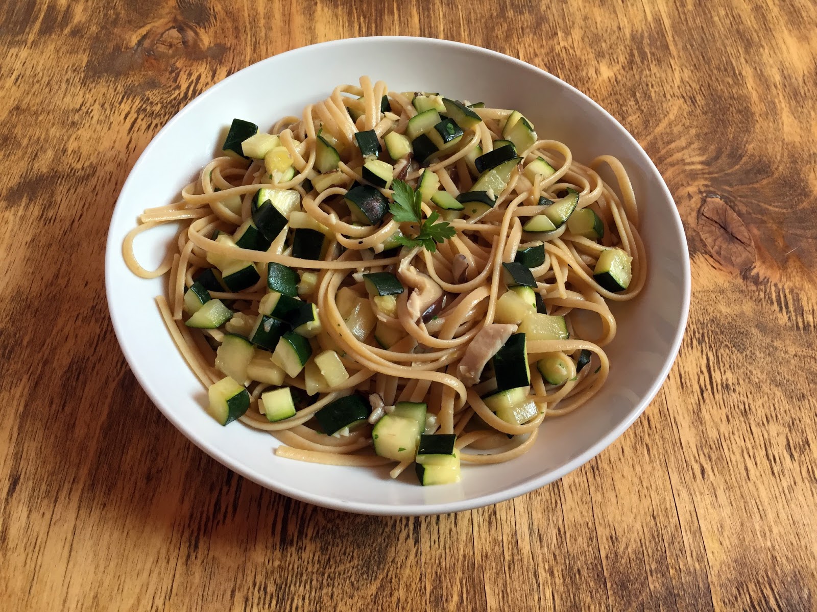 Inglourious Bananas Linguine with Zucchini and Shiitake Mushrooms