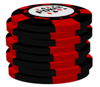 red on black poker chip stack