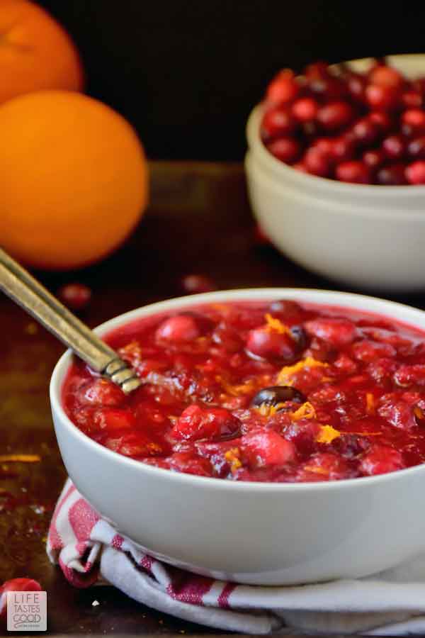 A bowl of the best cranberry sauce recipe for Thanksgiving