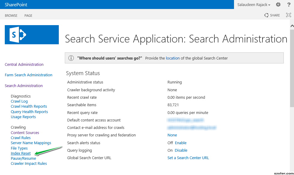 Reset Search Index in SharePoint 2013 using Powershell SharePoint Diary
