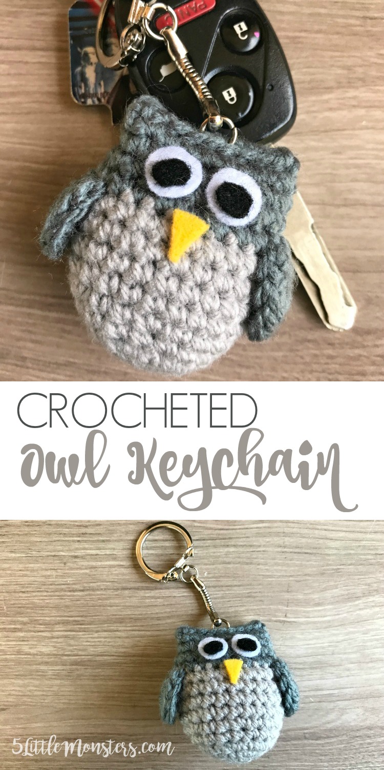 5 Little Monsters Crocheted Owl Keychain