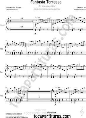 Piano Partitura de Fantasía Tartesa Sheet Music for Piano Music Scores