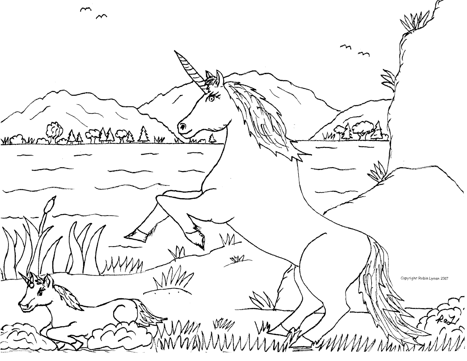 Robin's Great Coloring Pages: Unicorns for young children to Color