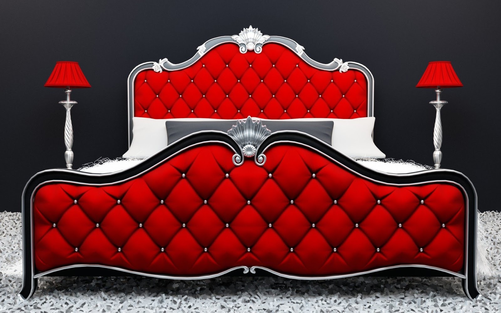 Luxury Bed Design Wallpaper